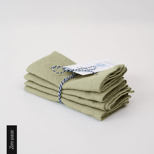 Ljusgröna linneservetter