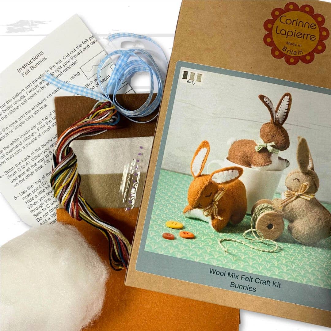 DIY sykit | Kaninfamilj i ullfilt