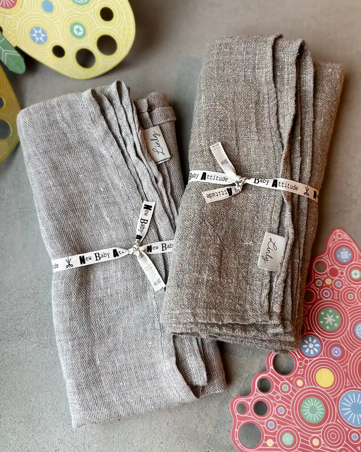 Babyplädar i linne.