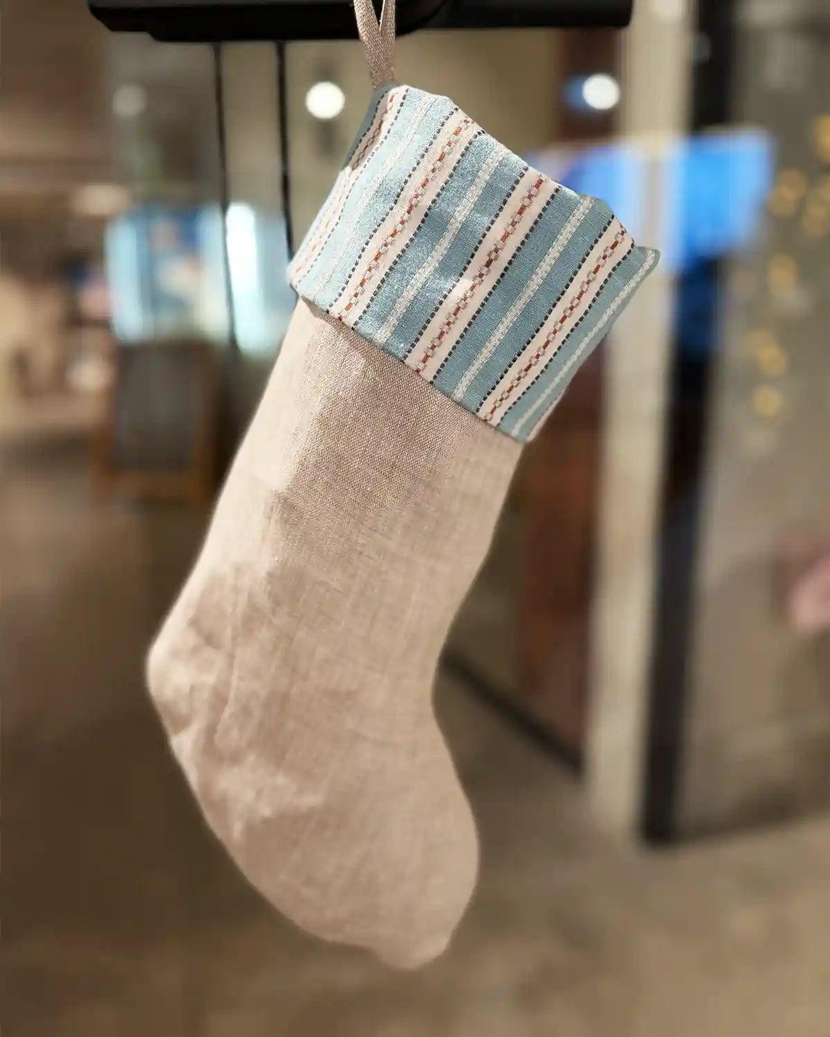 Julstrumpa linne | Vintage Stripe Blue