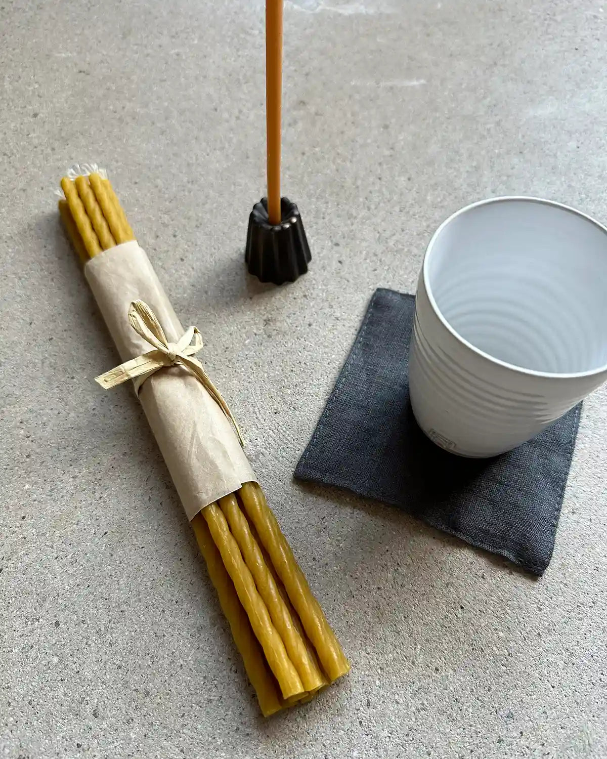 snurrade bivaxljus i tio pack.