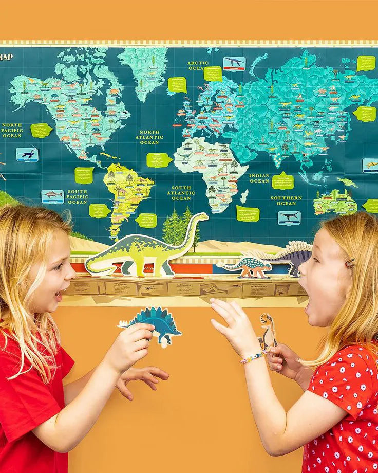 En världskarta av papper för barn.