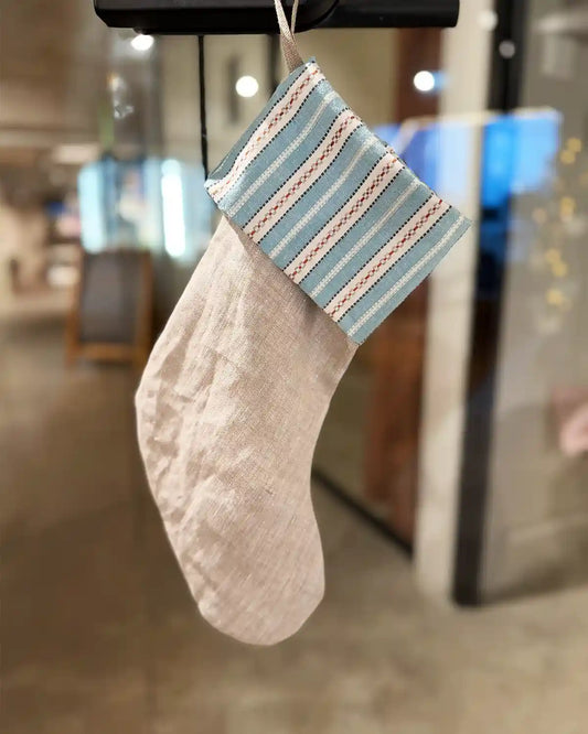 Julstrumpa linne | Vintage Stripe Blue