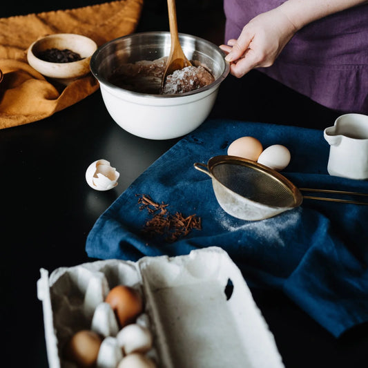 Kökshanddukar i olika kulörer.