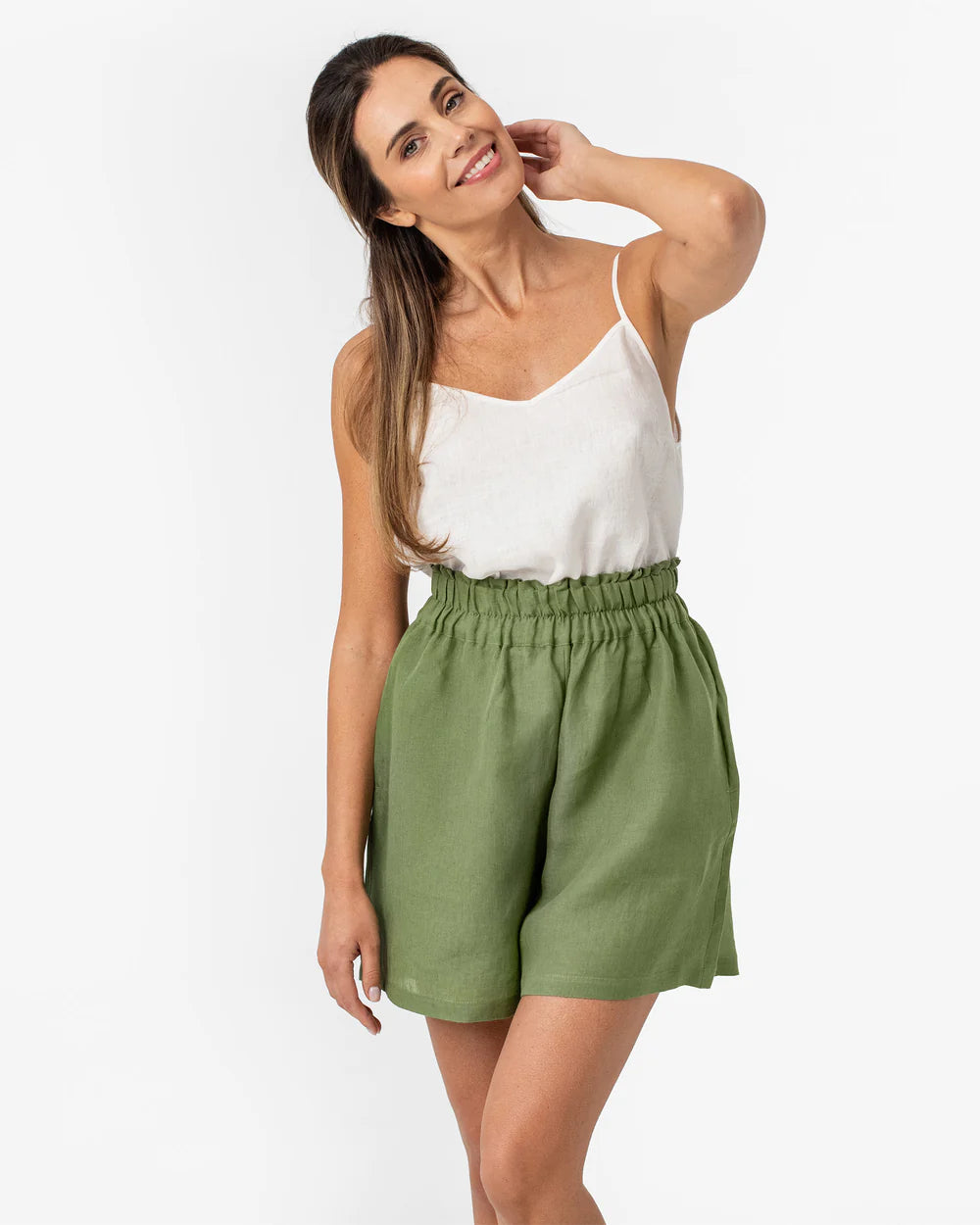 Linne med smala band, vit | Magic Linen