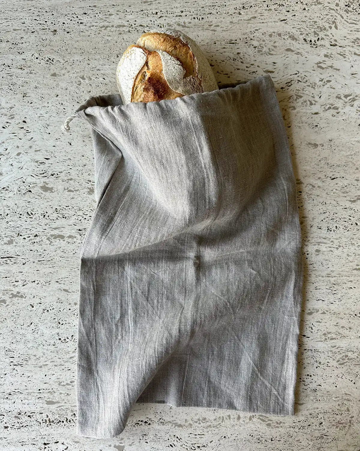 Brödpåse i linnebeige.