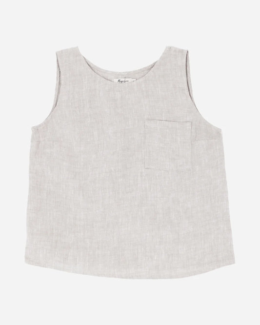 En linne med bröstficka