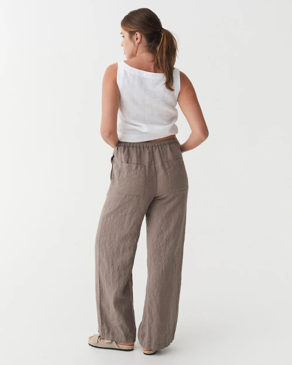 Linnebyxor, vida (Taupe)