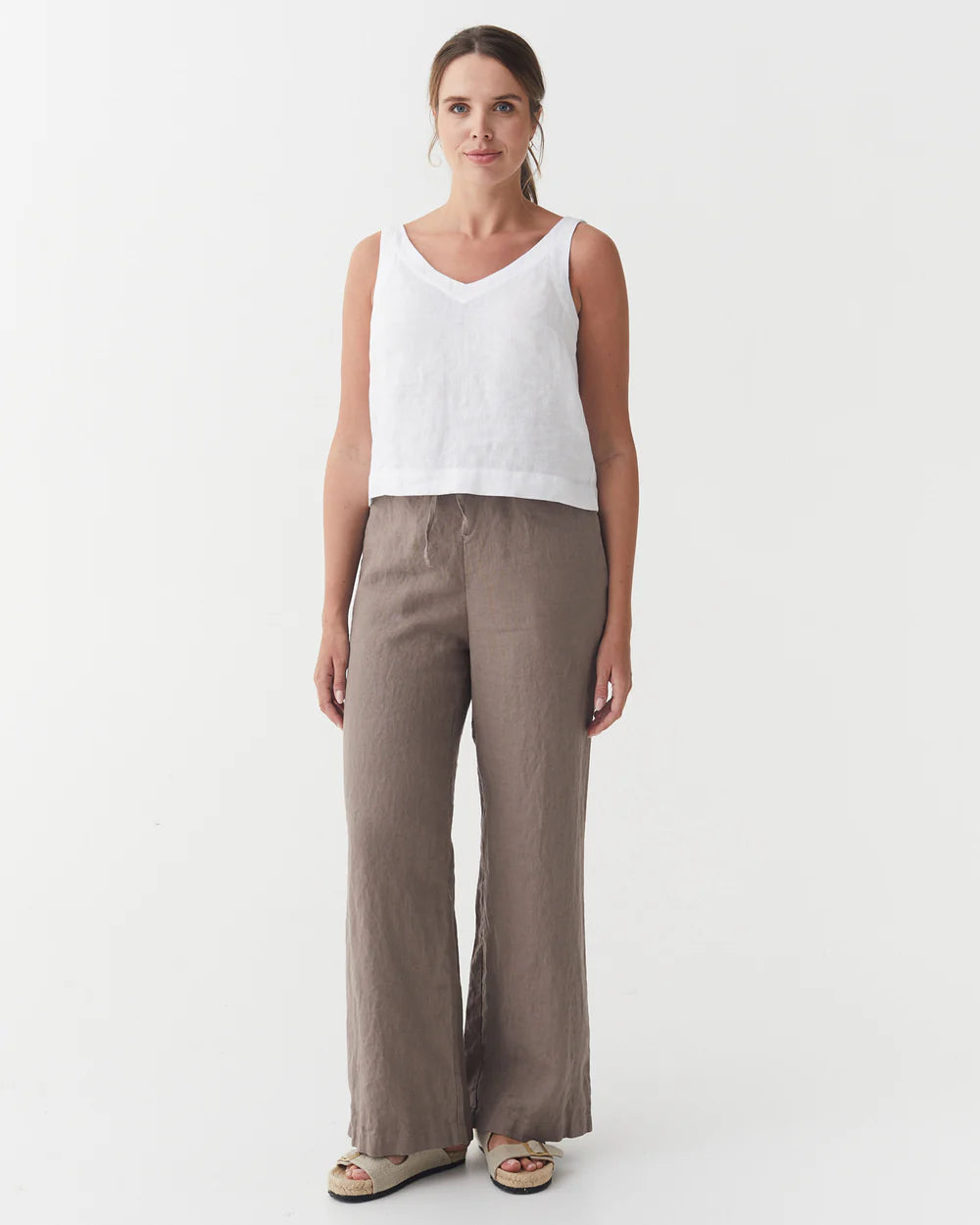 Linnebyxor, vida (Taupe)