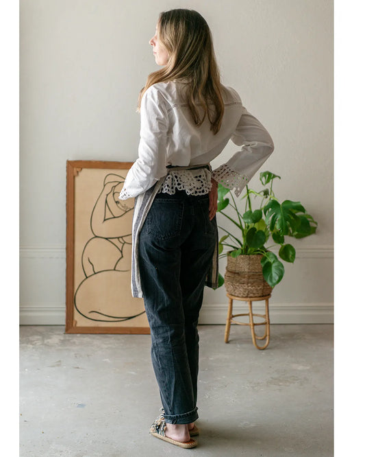 Linneförkläde, liten (Bredrandig)