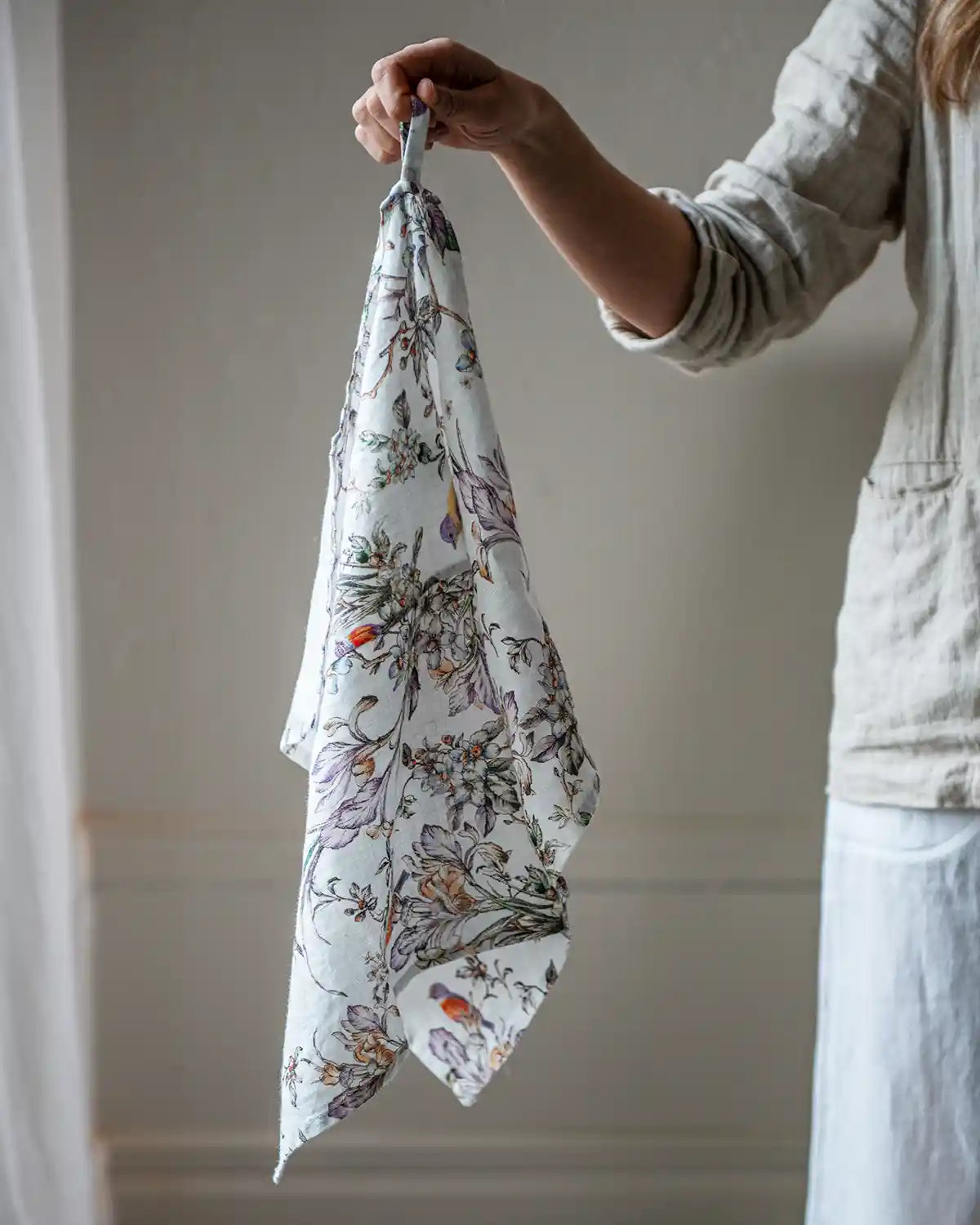 Kökshandduk i linne, Birds | Linen Tales