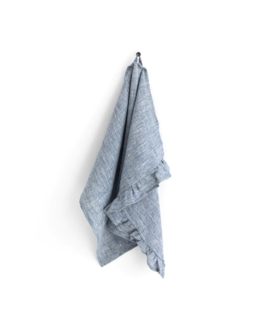 Kökshandduk med volang (Blå melerad) | Magic Linen