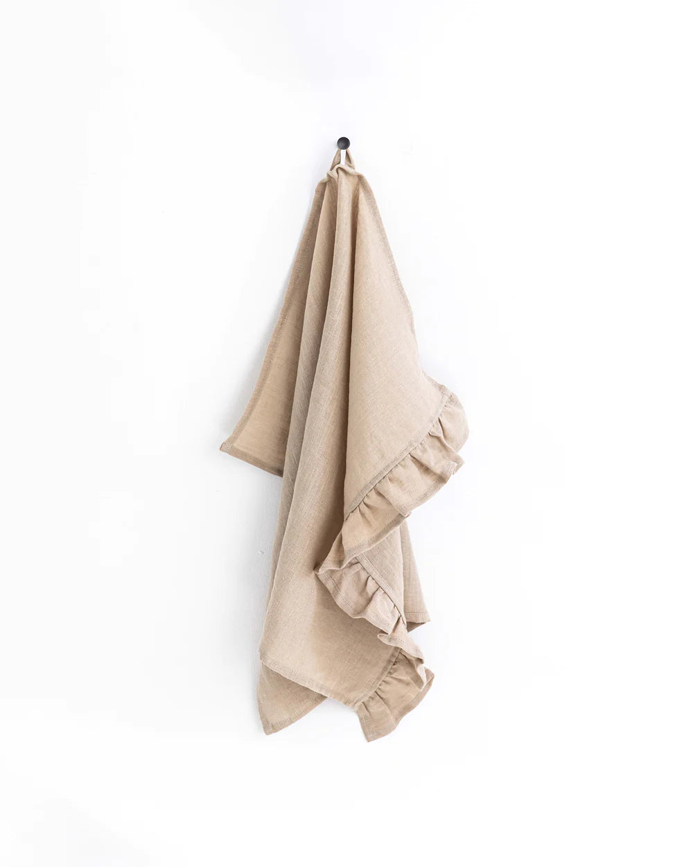 Kökshandduk med volang (Linne beige) | Magic Linen