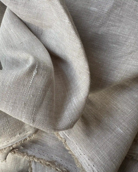 Linnetyg metervara, extra bred, naturell & vit melerad