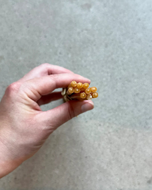 Smala och tunna bivaxljus.