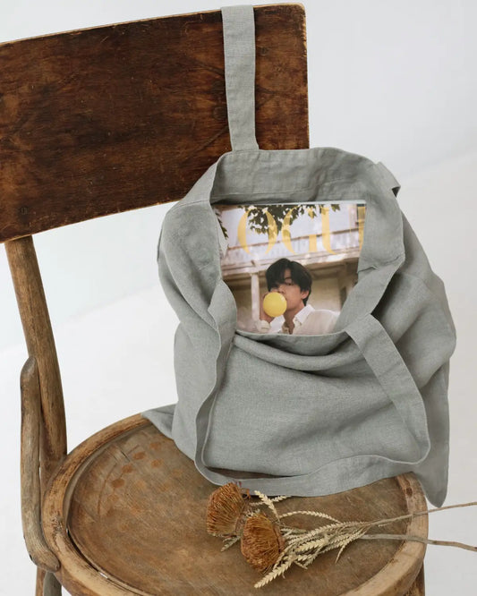 Tote-bag i linne | Khaki