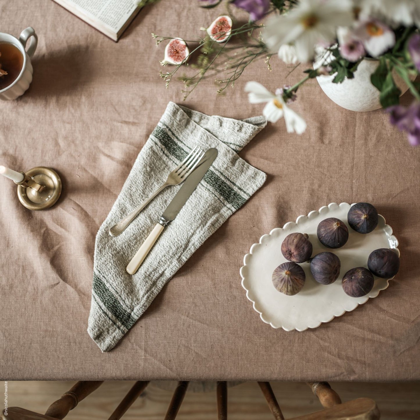 Linneservetter 40 cm (2 st), Vintage Green | Linen Tales