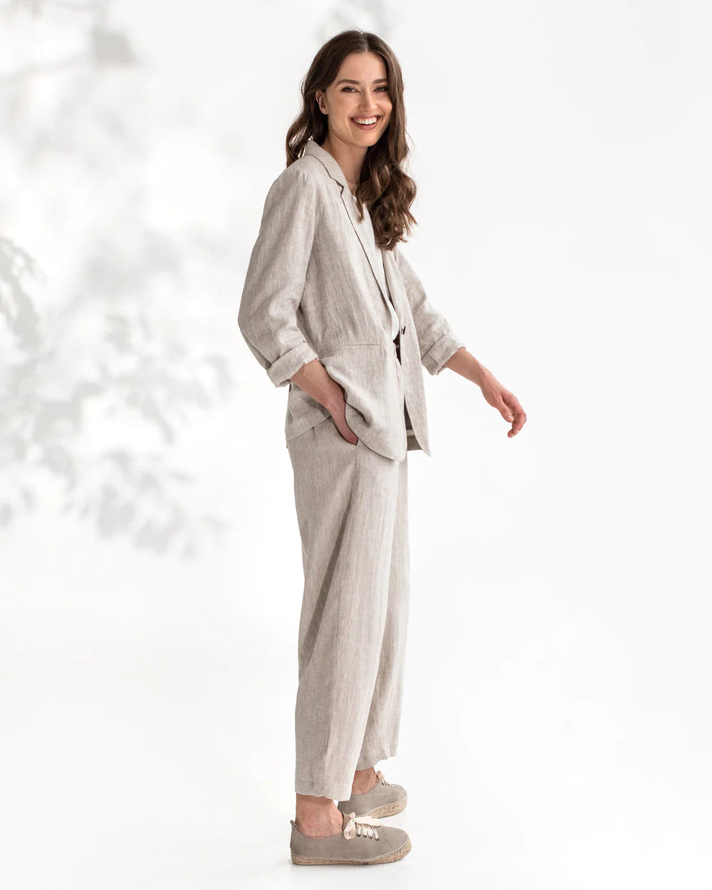 Linneblazer (Naturmelerad) | Magic Linen