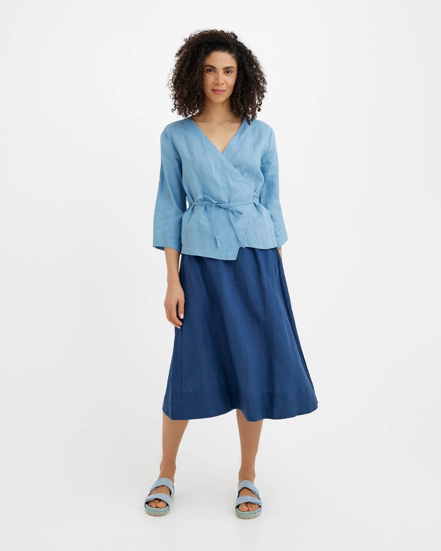 Kjol, midi (Deep Navy)