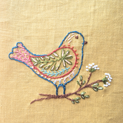 Stick & Stitch (Folklore fåglar) | Vattenlöslig broderi-mall