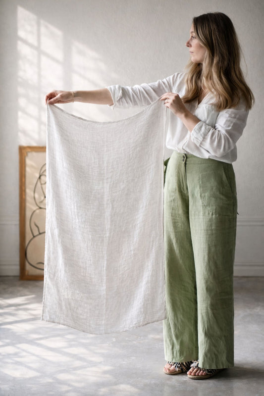 Babyfilt i linne (Naturmelerad) | Linly