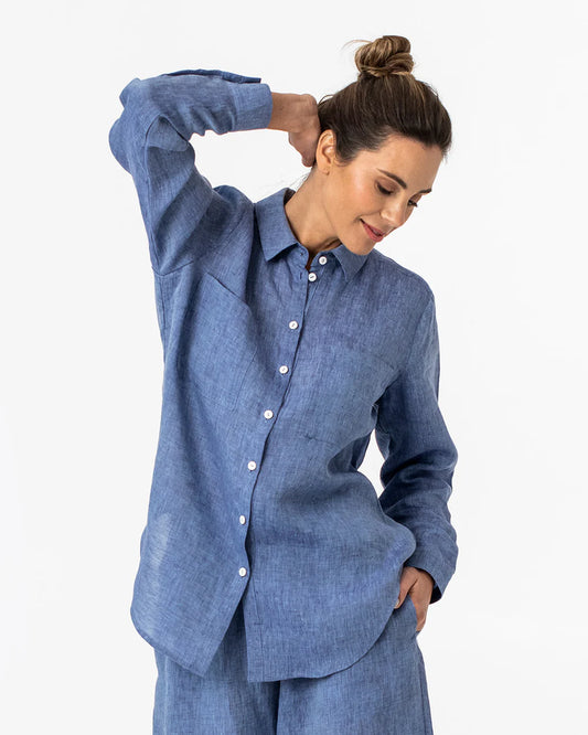 Linneskjorta till dam (Denim Chambray)