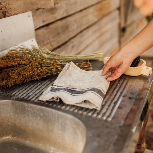 Linneservetter 40 cm (2 st), Vintage Blue | Linen Tales