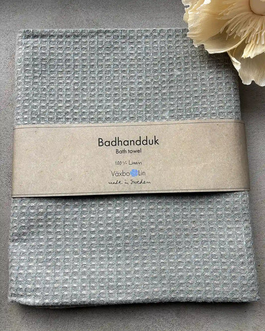 Badhandduk i linne, Bubbel (Ljusblå)
