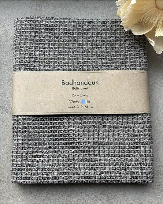 Badhandduk i linne, Bubbel (Svart)