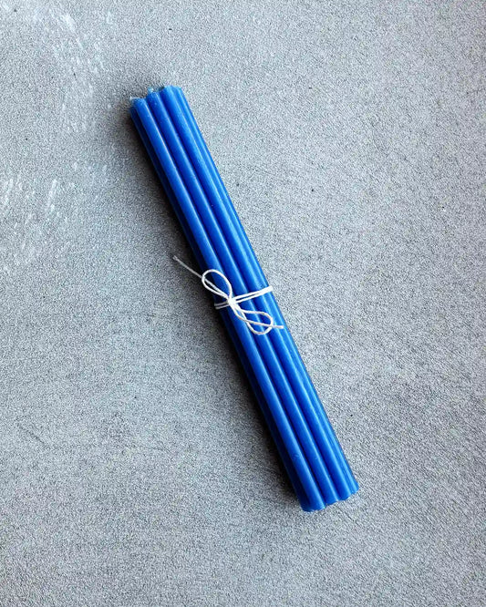 Bivaxljus (Blå) "Tårtljus", tunna (10-pack)