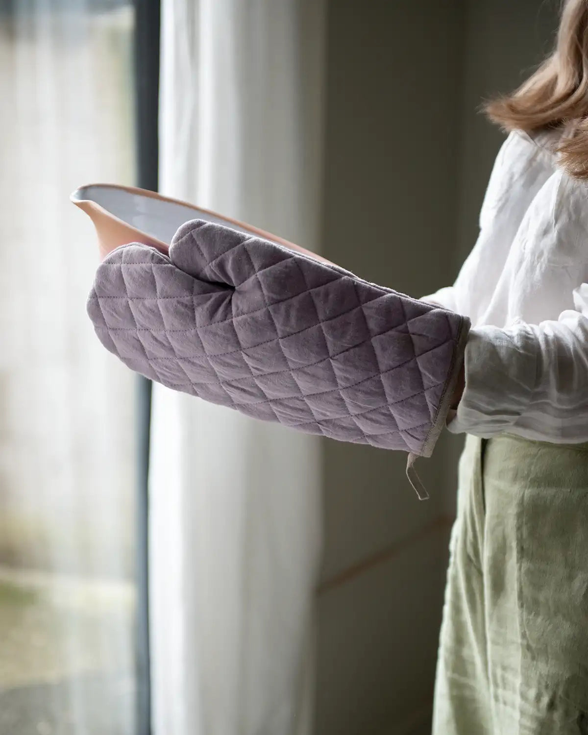 Grytvante i linne (Dusty Rose)  | AmourLinen