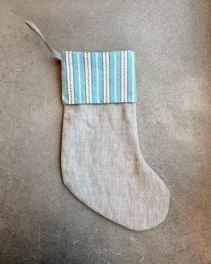 Julstrumpa linne | Vintage Stripe Blue