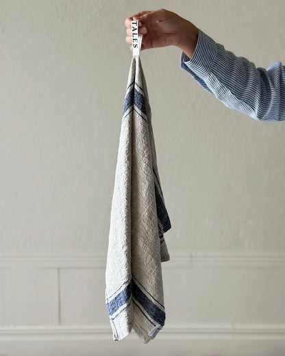Kökshandduk "rustik" i linne, Vintage Blue | Linen Tales