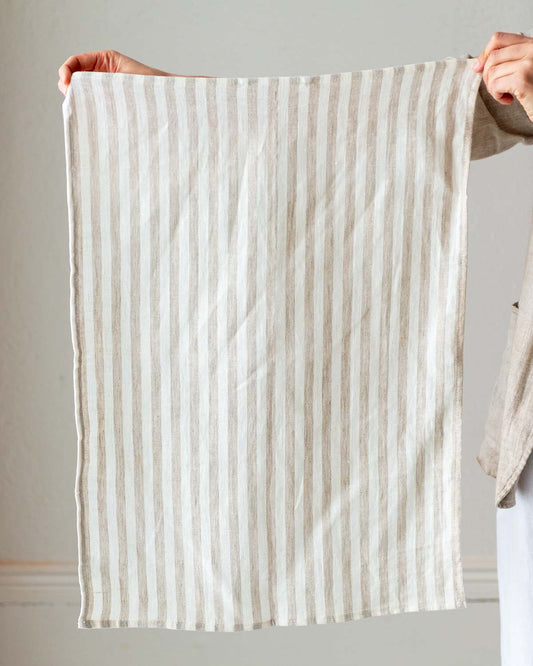 Linnehandduk, randig