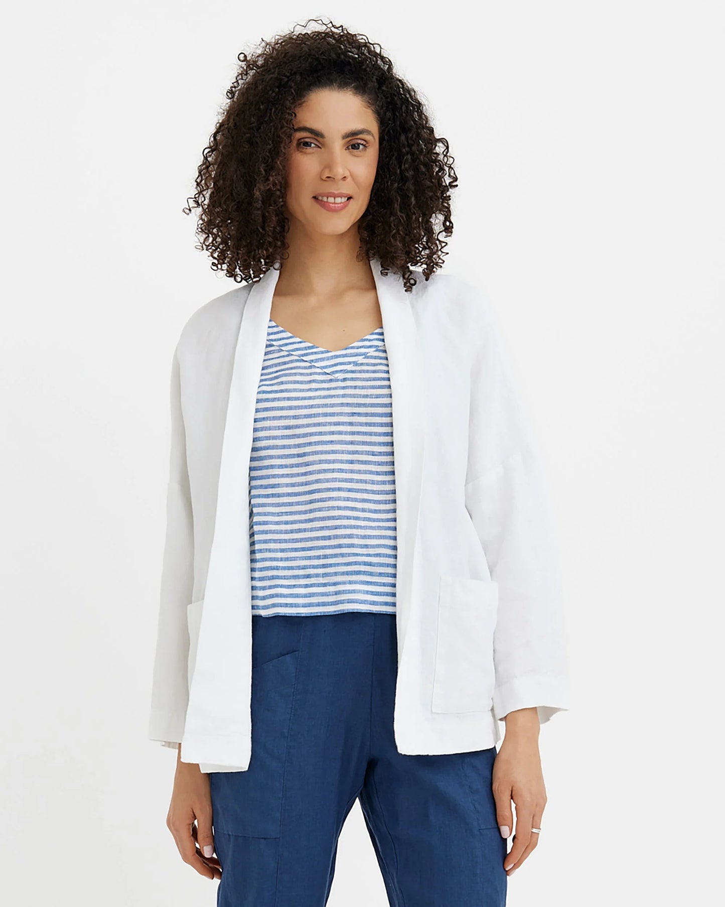 Jacket i linne (Vit)