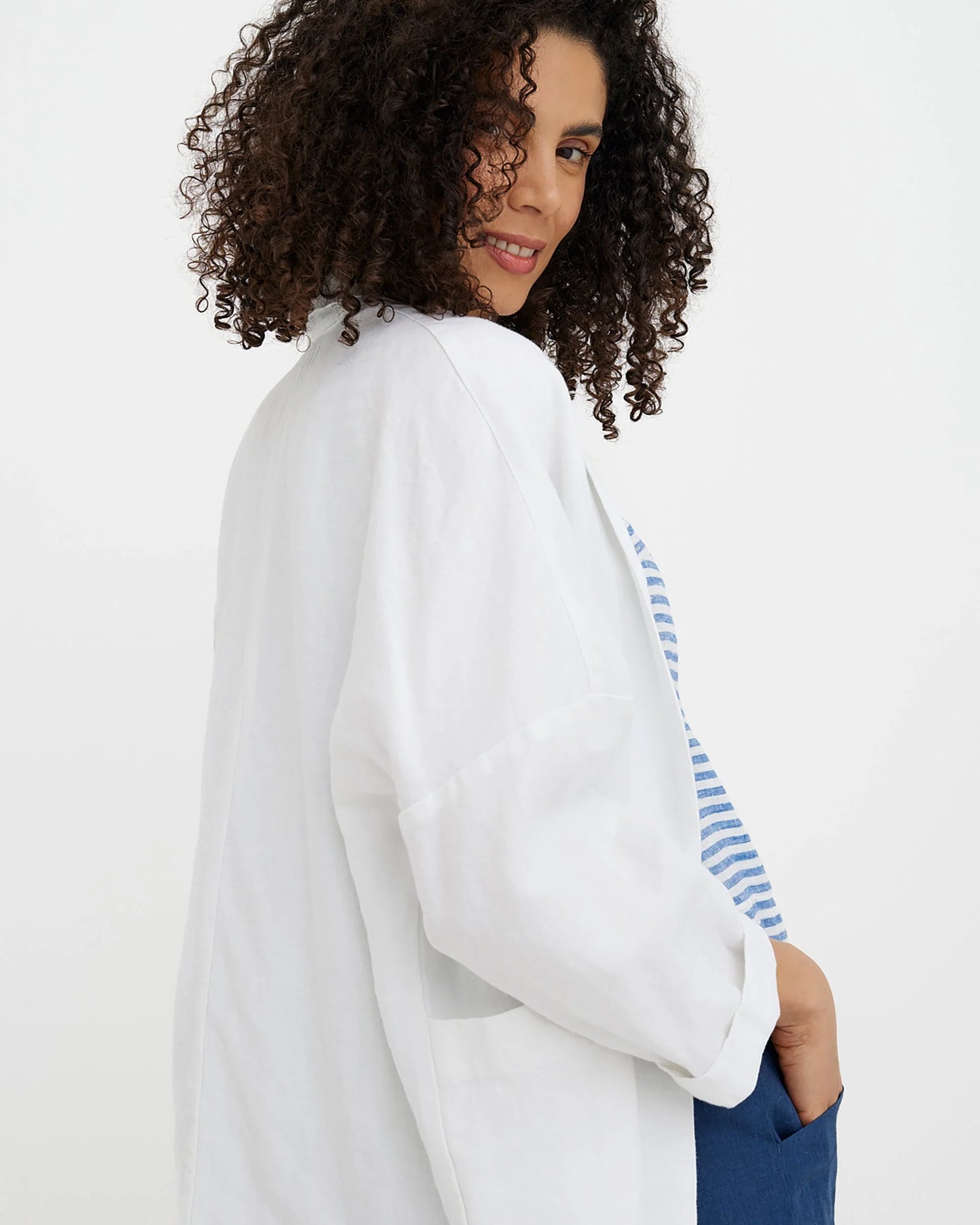 Jacket i linne (Vit)