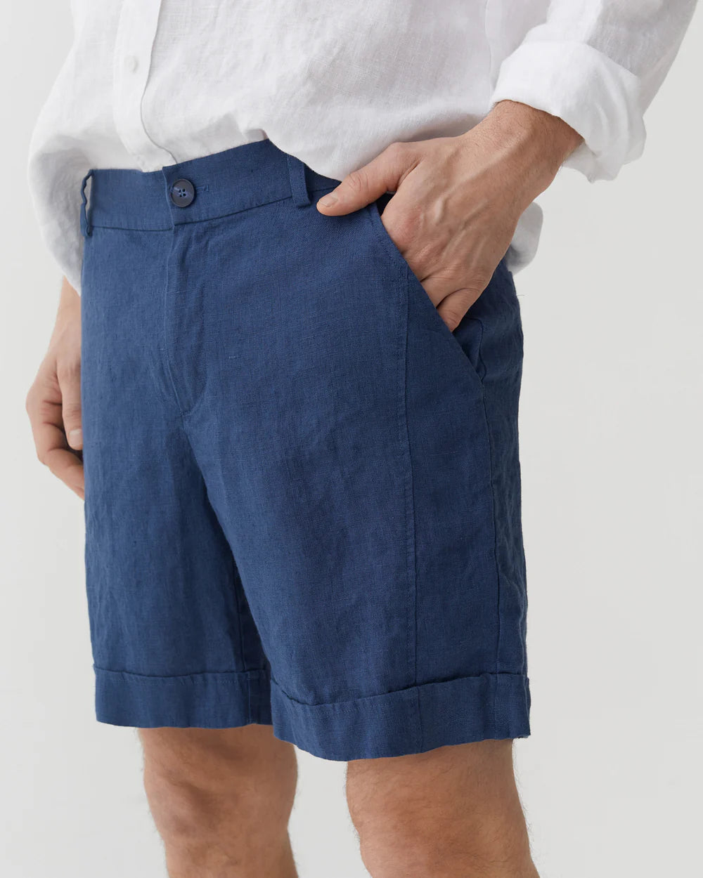 Shorts i linne (Mörkblå) | Magic Linen