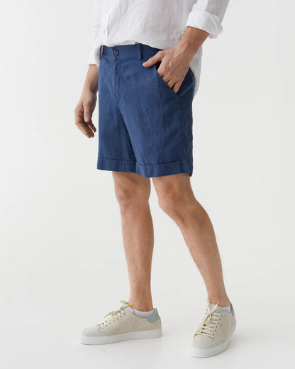 Shorts i linne (Mörkblå) | Magic Linen