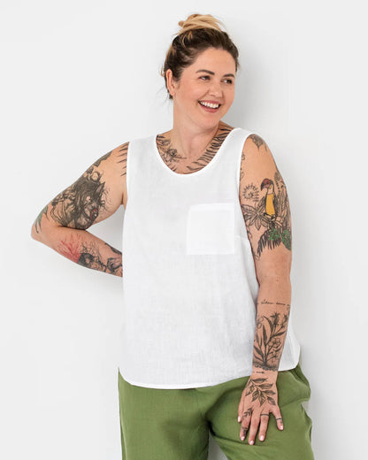 Tank top linne (Vitt)