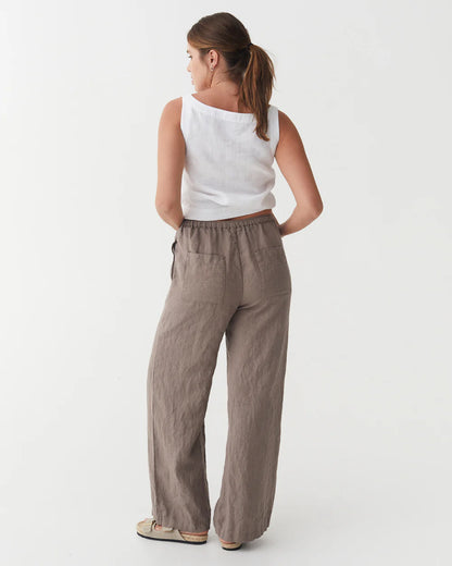 Linnebyxor, vida (Taupe)