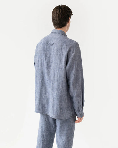 Linneskjorta med fickor fram (Denim)