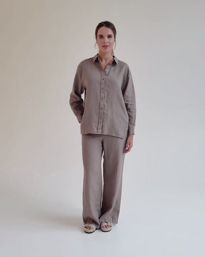 Linnebyxor, vida (Taupe)