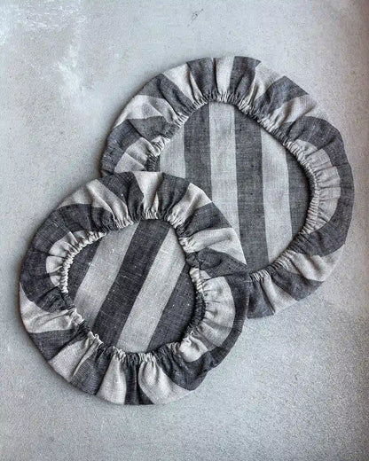 Rymliga skålöverdrag i linne 