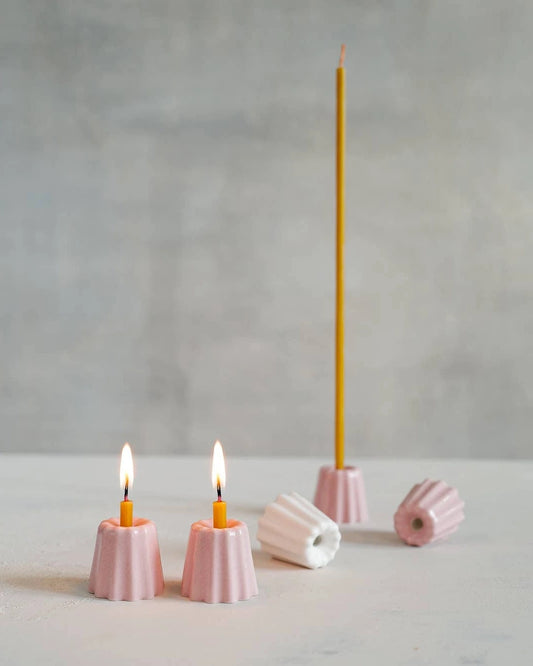 Ljusstake, porslin (Pink) | OVO Things