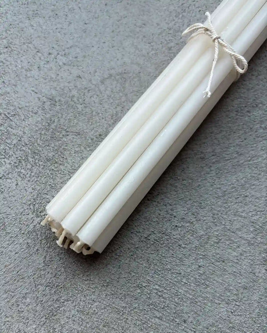 Bivaxljus (Vita) "Tårtljus", tunna (10-pack)