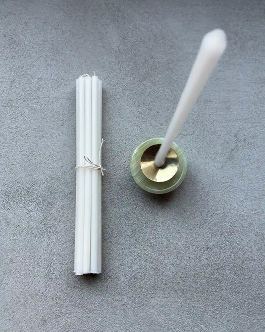 Bivaxljus (Vita) "Tårtljus", tunna (10-pack)