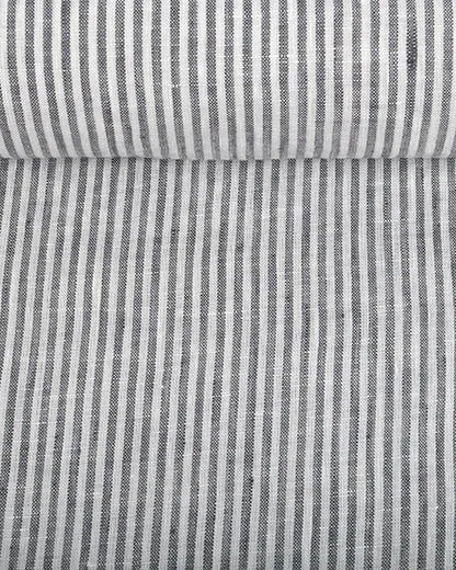 Tyg på metervara | 100% linne | Randigt (grå)